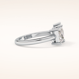 2.38 CT Pear & Princess Shaped Two Stone Moissanite Engagement Ring