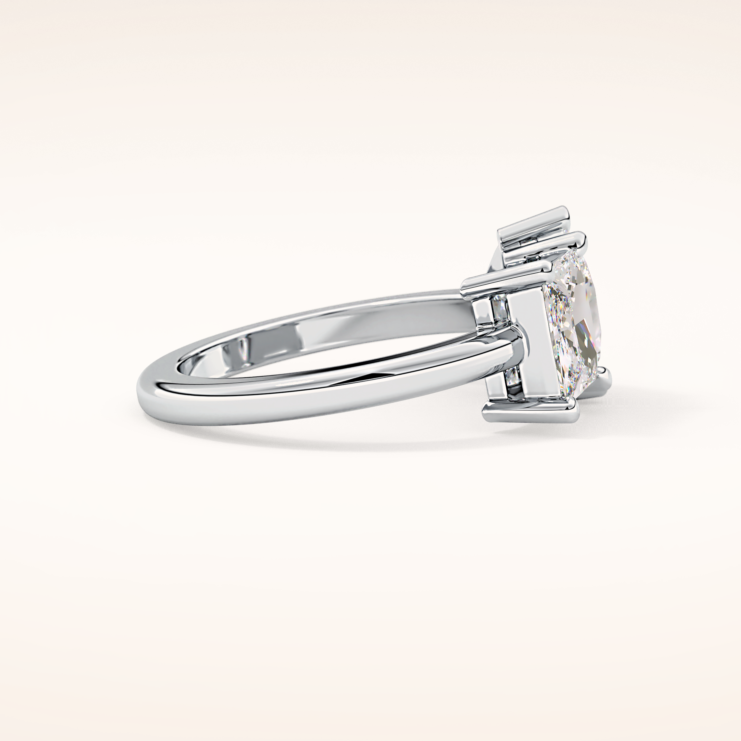 2.38 CT Pear & Princess Shaped Two Stone Moissanite Engagement Ring