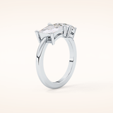 2.38 CT Pear & Princess Shaped Two Stone Moissanite Engagement Ring