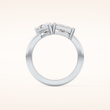 2.38 CT Pear & Princess Shaped Two Stone Moissanite Engagement Ring