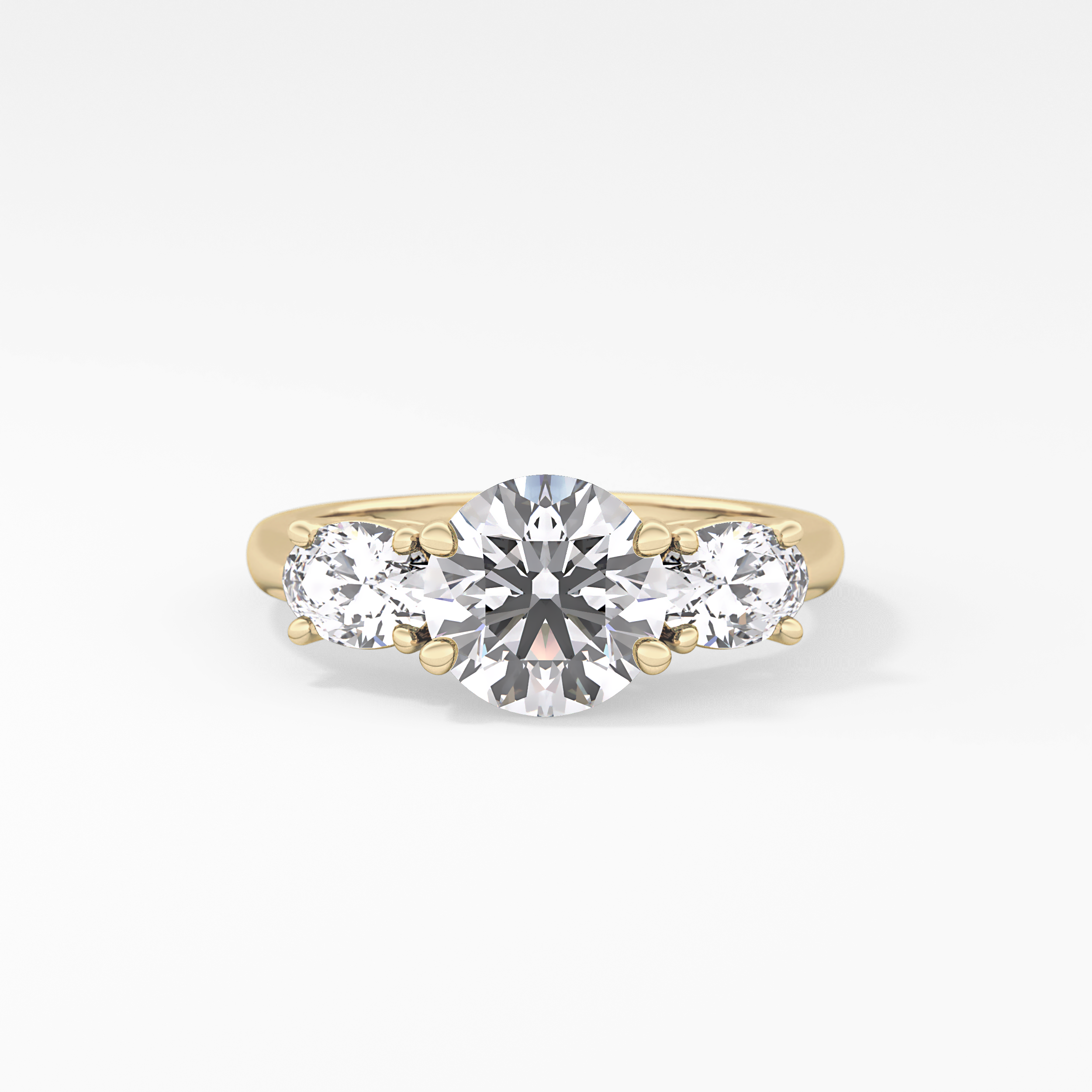 Round Three Stone Lab Grown Diamond Engagement Ring