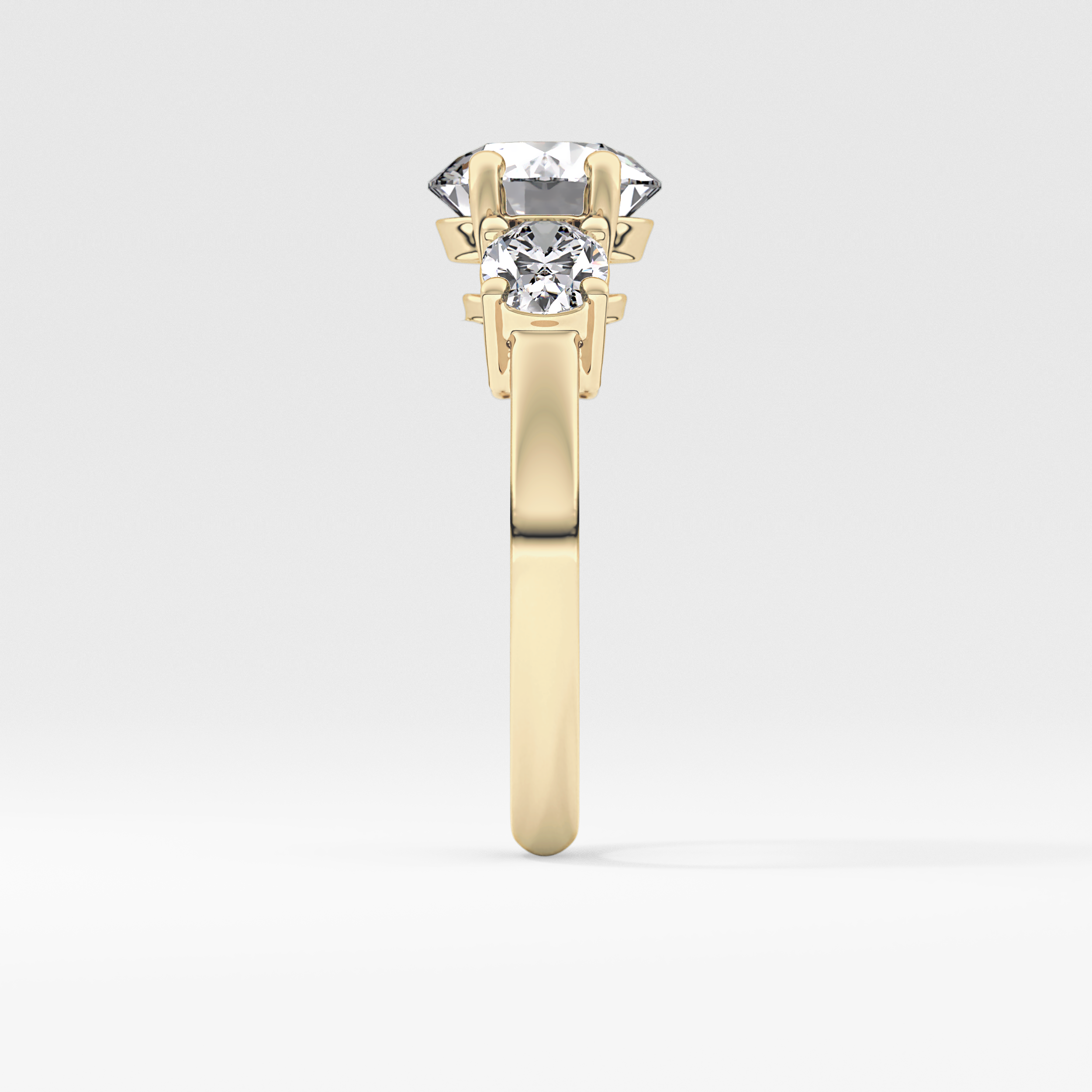 Round Three Stone Lab Grown Diamond Engagement Ring