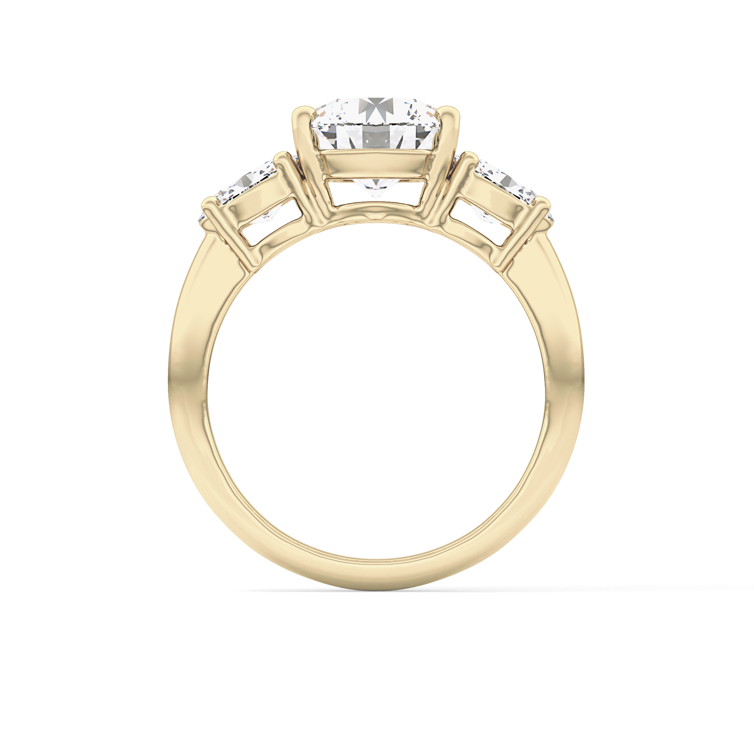 Round Three Stone Lab Grown Diamond Engagement Ring
