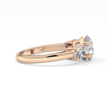 Round Three Stone Lab Grown Diamond Engagement Ring