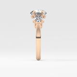 Round Three Stone Lab Grown Diamond Engagement Ring