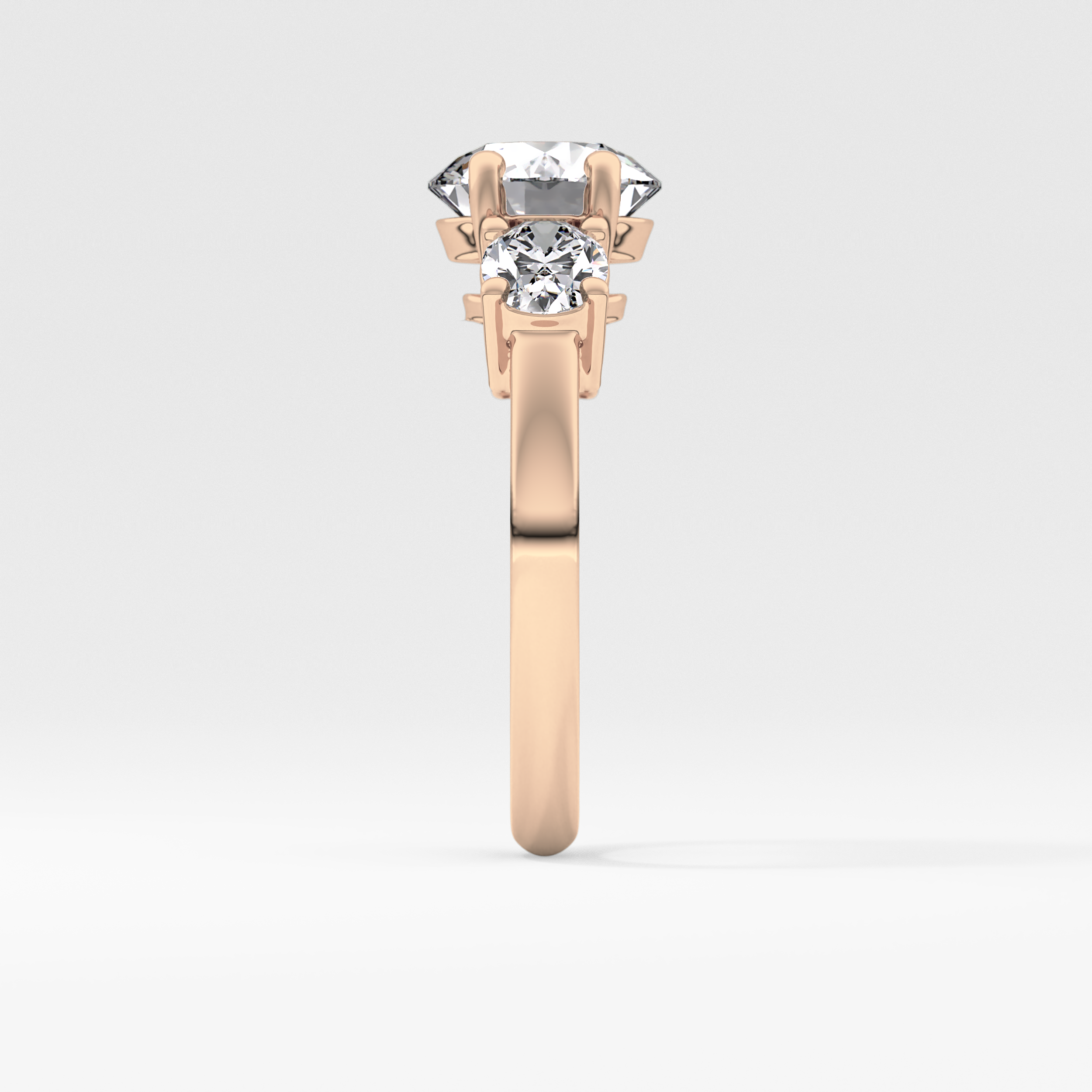 Round Three Stone Lab Grown Diamond Engagement Ring