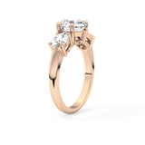 Round Three Stone Lab Grown Diamond Engagement Ring
