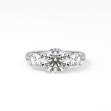 Round Three Stone Lab Grown Diamond Engagement Ring