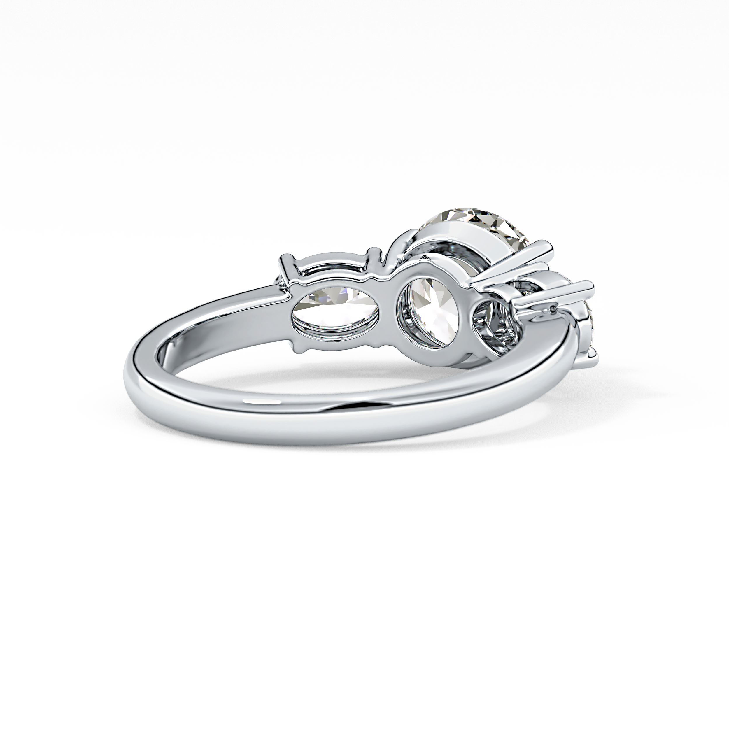 Round Three Stone Lab Grown Diamond Engagement Ring