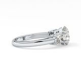 Round Three Stone Lab Grown Diamond Engagement Ring