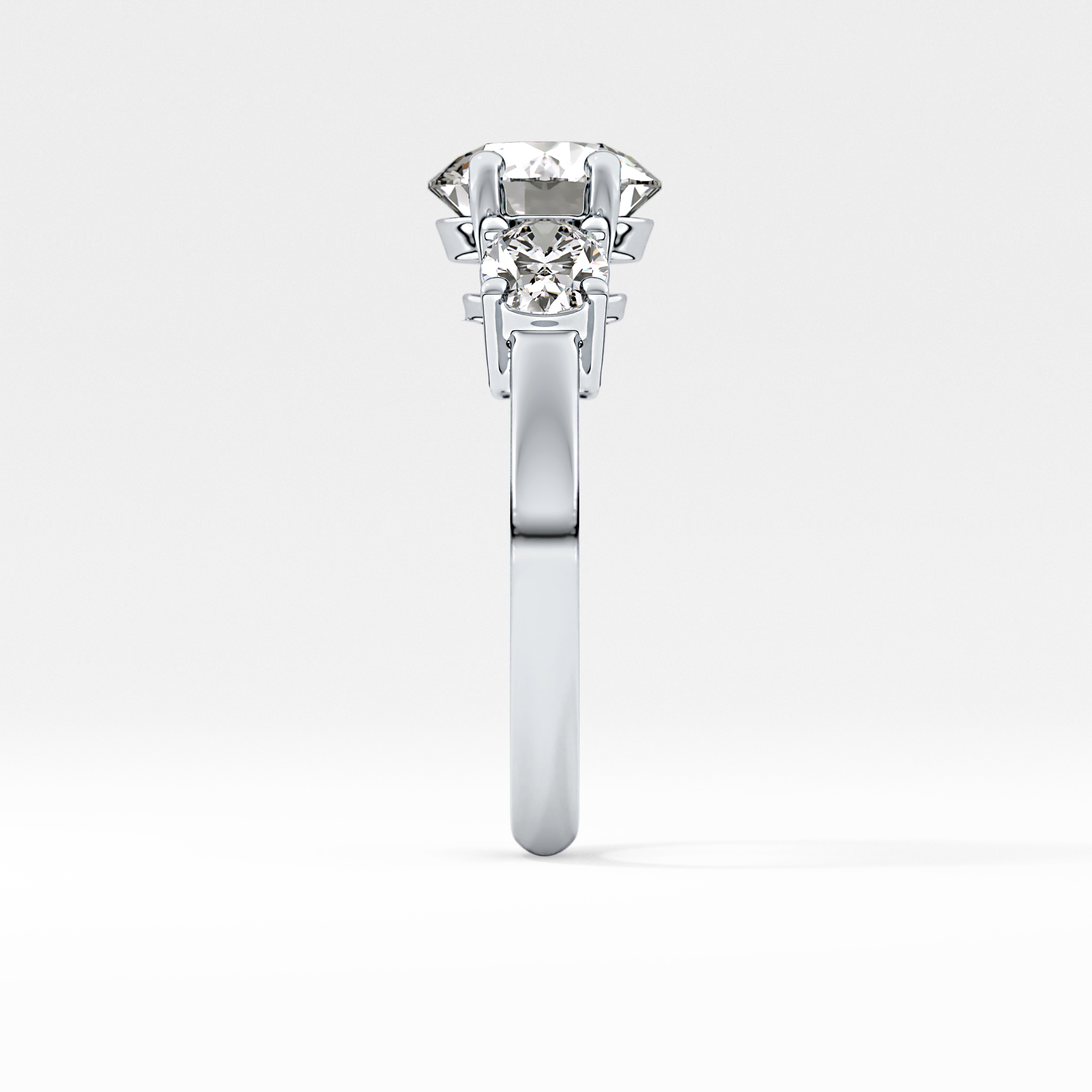 Round Three Stone Lab Grown Diamond Engagement Ring