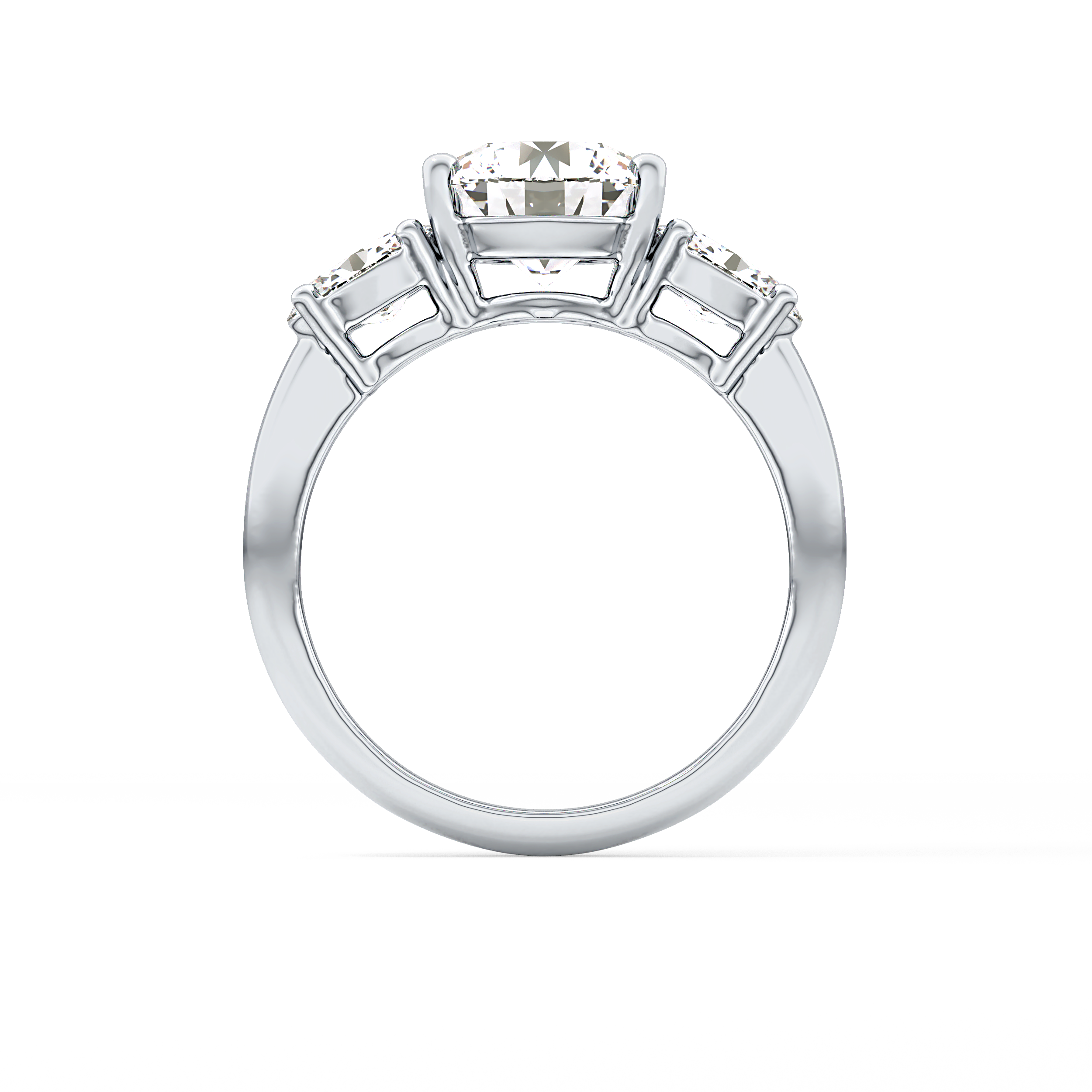 Round Three Stone Lab Grown Diamond Engagement Ring
