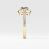 Cushion Halo & Pave Lab Grown Diamond Engagement Ring