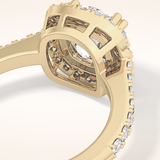 2.37 CT Cushion Shaped Halo & Pave Moissanite Engagement Ring