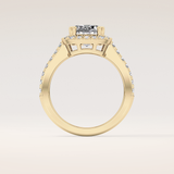 2.37 CT Cushion Shaped Halo & Pave Moissanite Engagement Ring