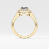 Cushion Halo & Pave Lab Grown Diamond Engagement Ring