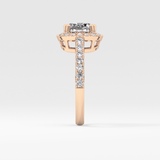 Cushion Halo & Pave Lab Grown Diamond Engagement Ring