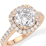 Cushion Halo & Pave Lab Grown Diamond Engagement Ring
