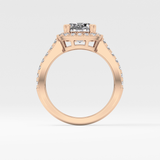Cushion Halo & Pave Lab Grown Diamond Engagement Ring
