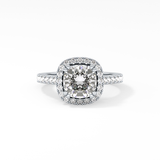 Cushion Halo & Pave Lab Grown Diamond Engagement Ring