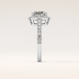 2.37 CT Cushion Shaped Halo & Pave Moissanite Engagement Ring