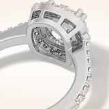 2.37 CT Cushion Shaped Halo & Pave Moissanite Engagement Ring