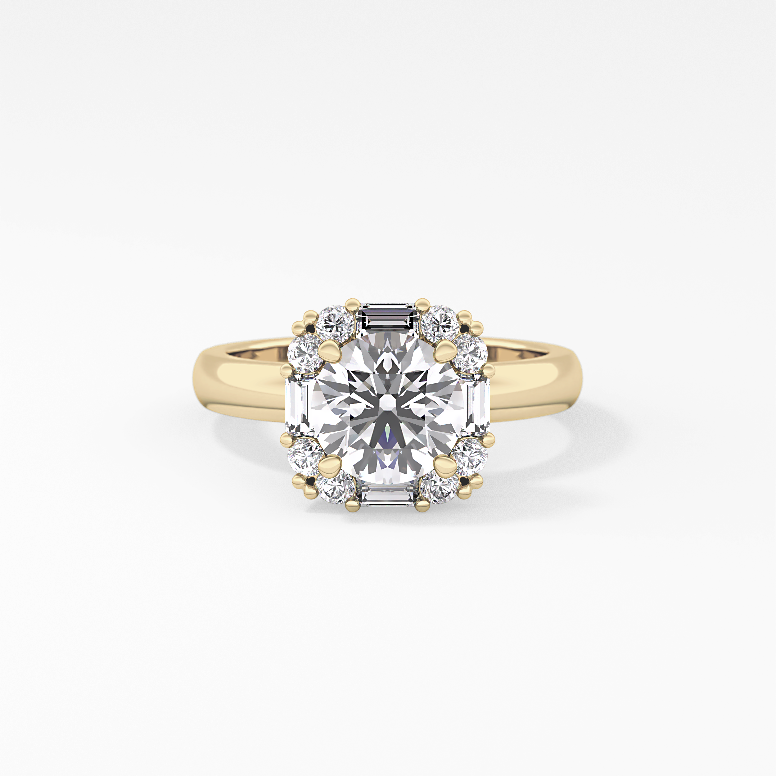 Round Cluster Lab Grown Diamond Engagement Ring