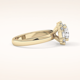 1.56 CT Round Shaped Cluster Moissanite Engagement Ring