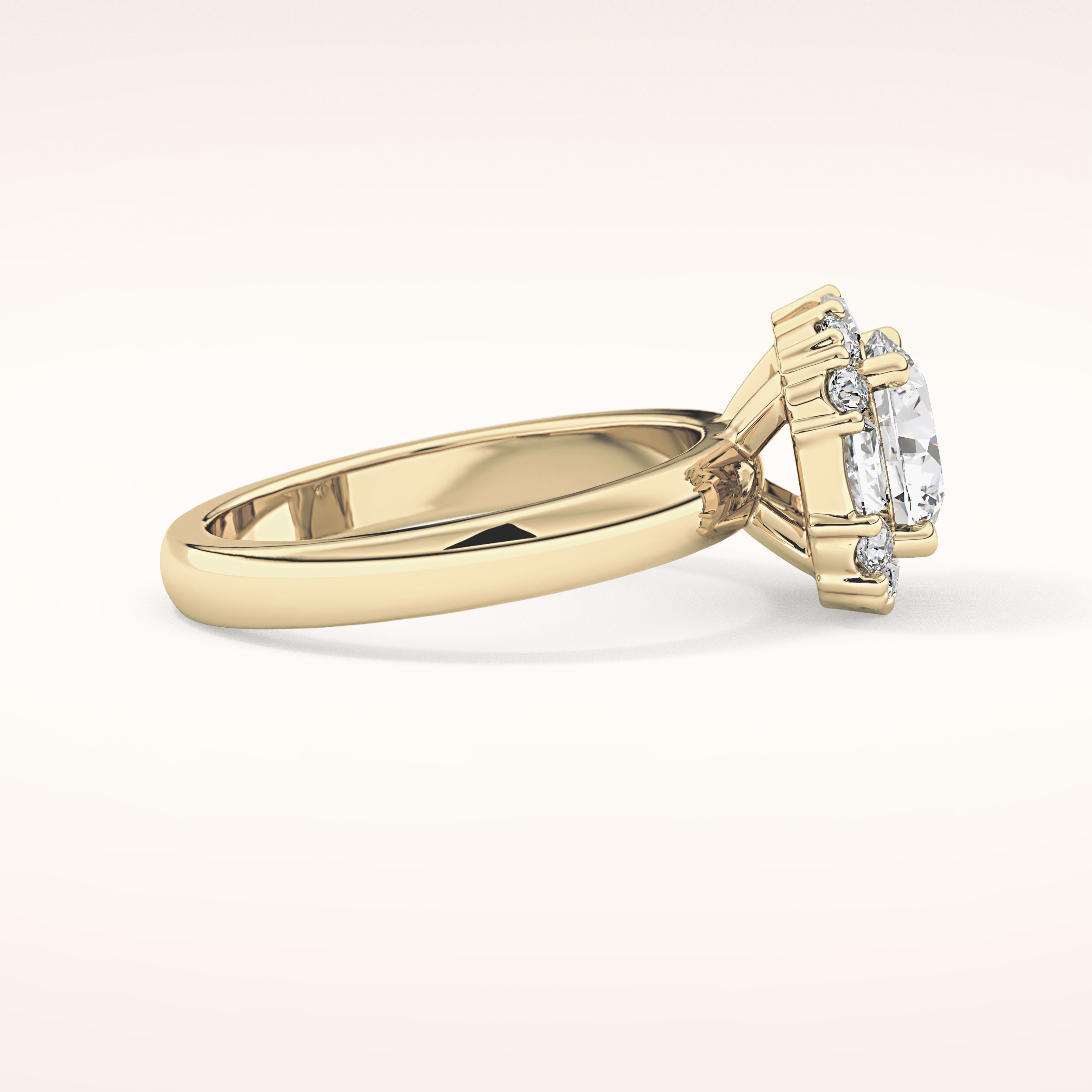 1.56 CT Round Shaped Cluster Moissanite Engagement Ring