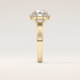 1.56 CT Round Shaped Cluster Moissanite Engagement Ring