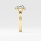 Round Cluster Lab Grown Diamond Engagement Ring