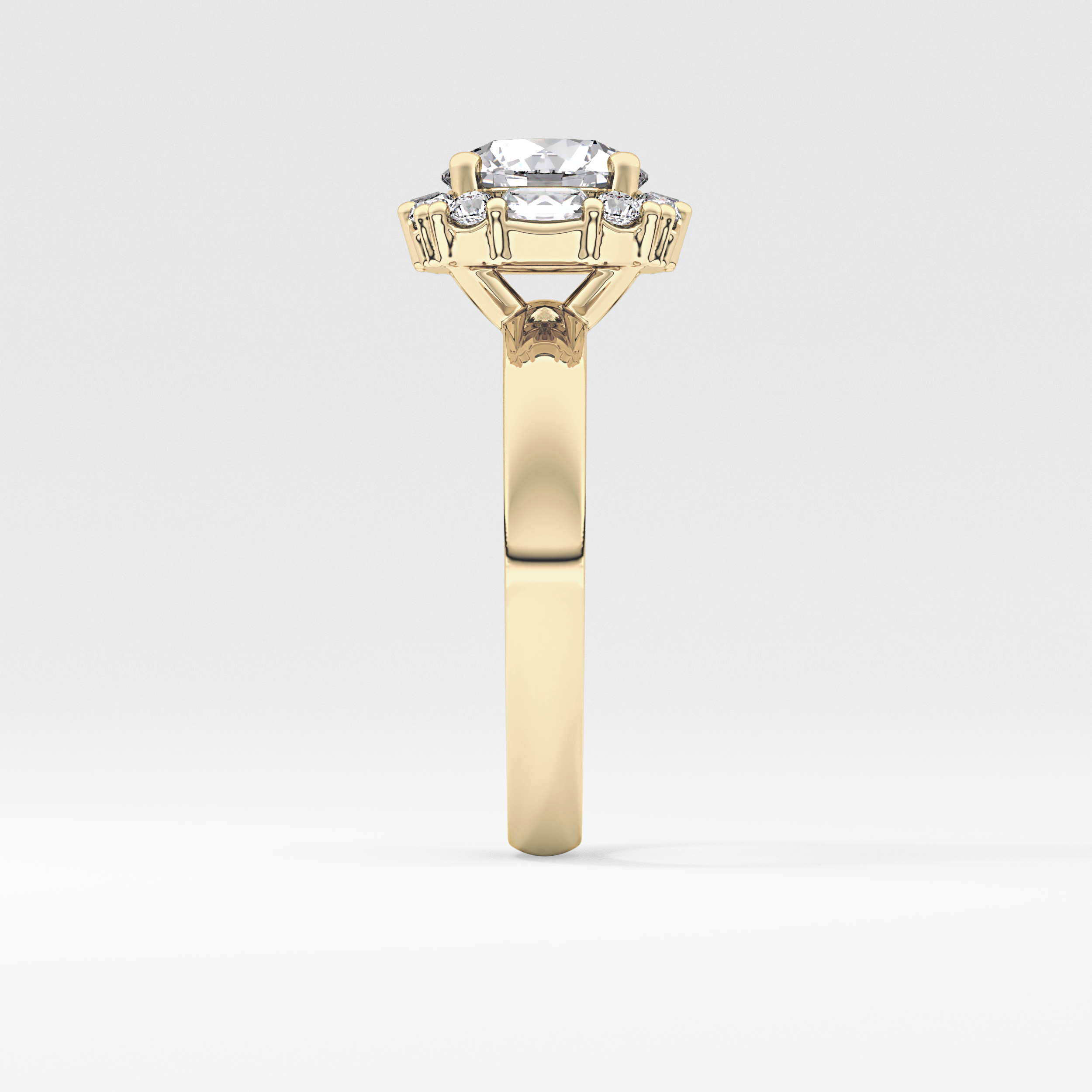 Round Cluster Lab Grown Diamond Engagement Ring