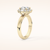 1.56 CT Round Shaped Cluster Moissanite Engagement Ring