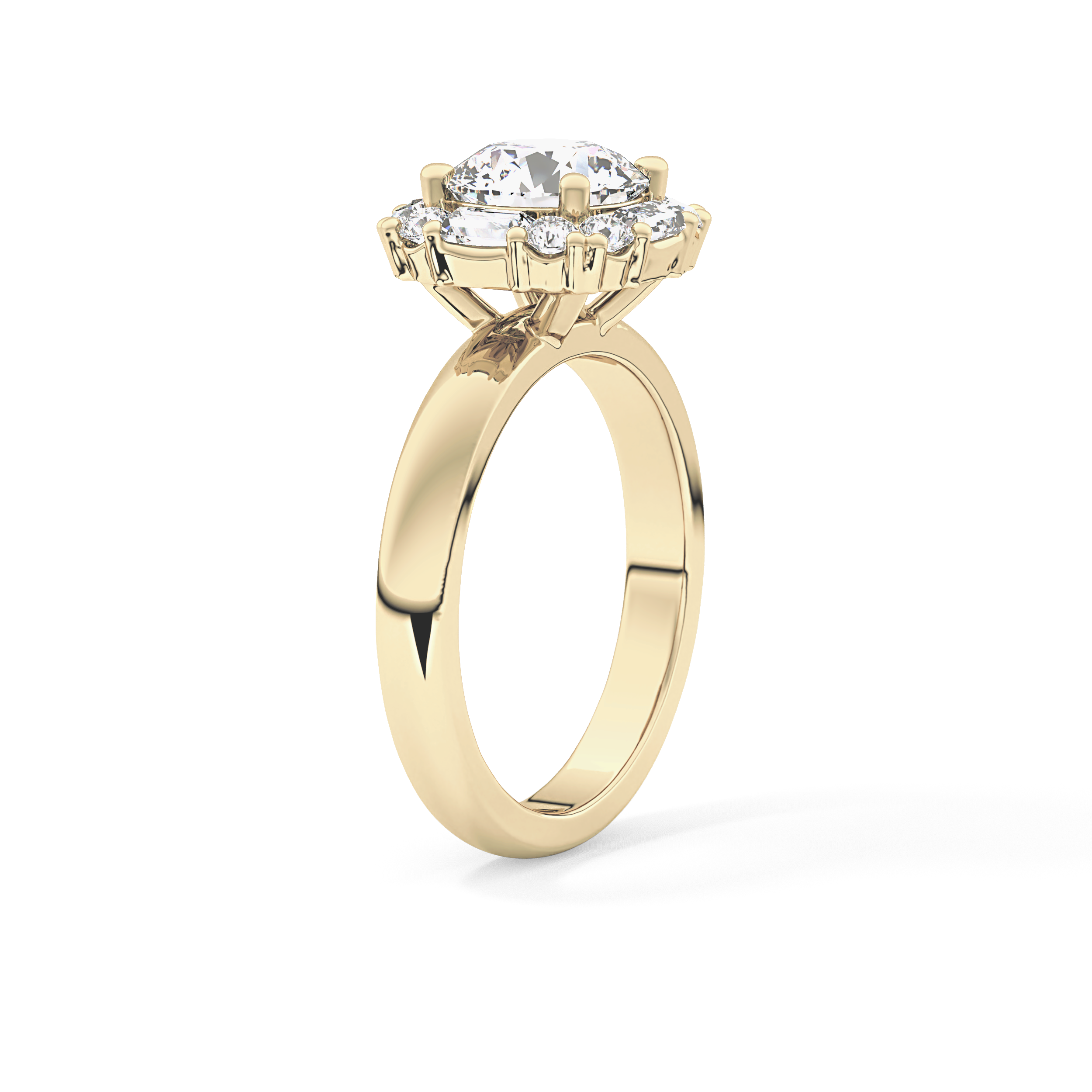 Round Cluster Lab Grown Diamond Engagement Ring