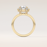 1.56 CT Round Shaped Cluster Moissanite Engagement Ring