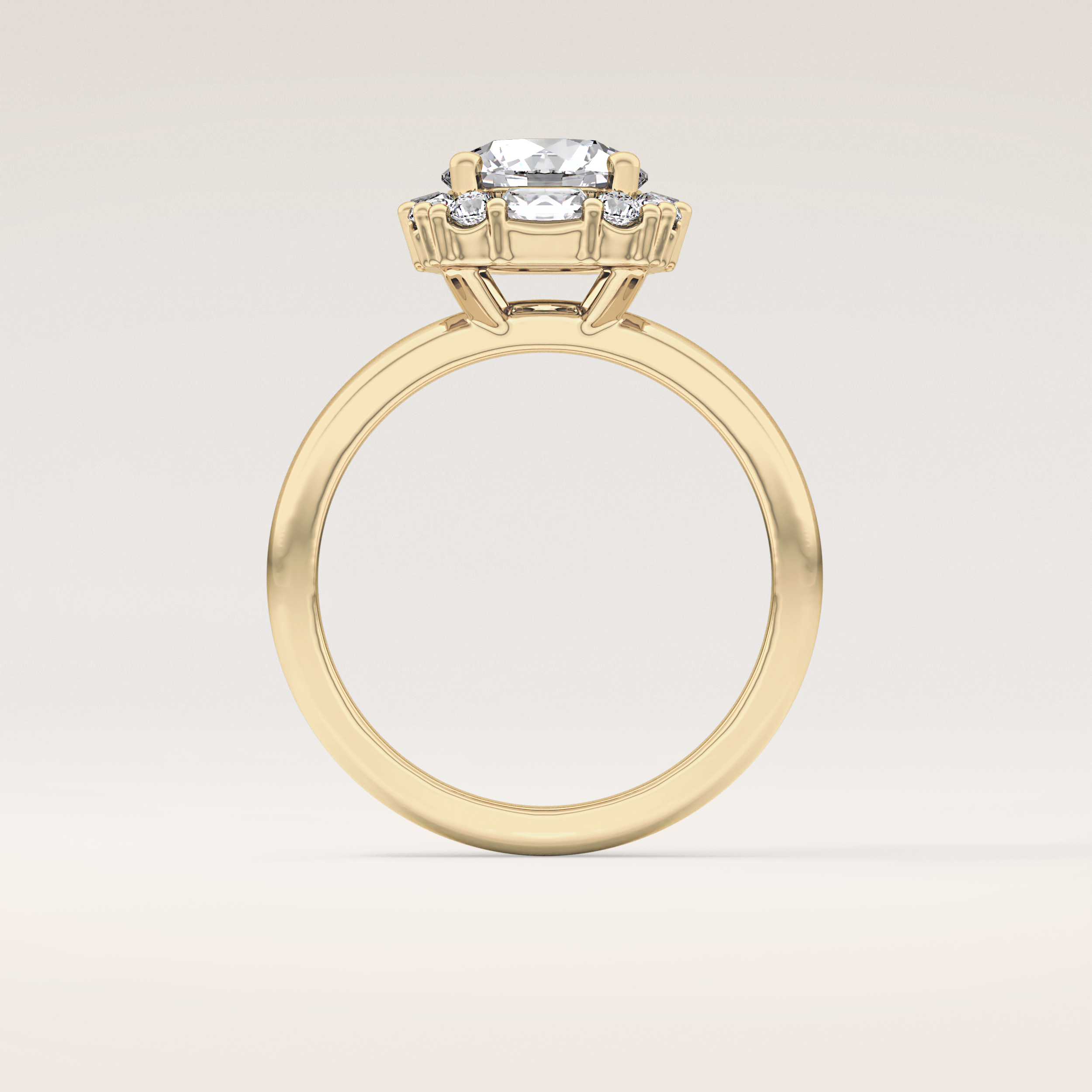 1.56 CT Round Shaped Cluster Moissanite Engagement Ring