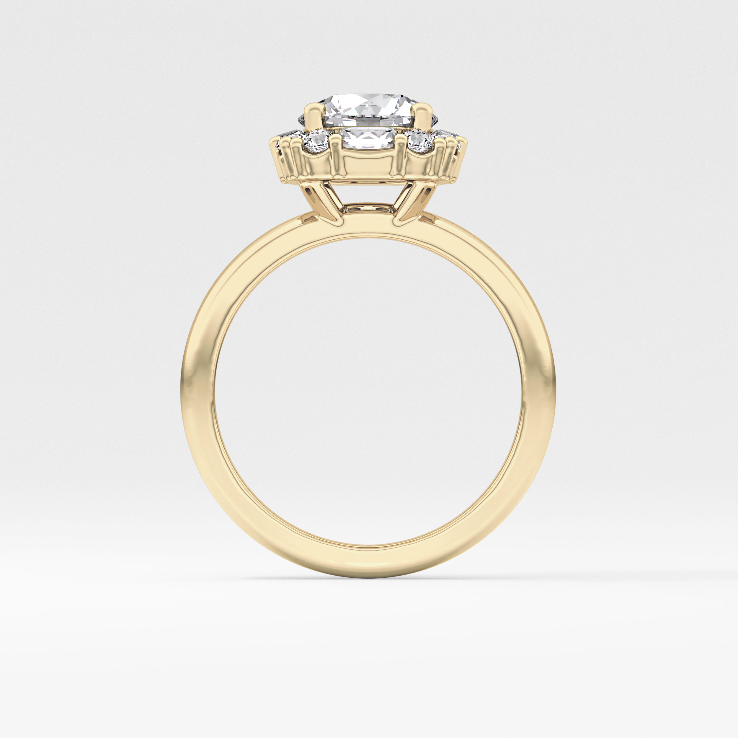 Round Cluster Lab Grown Diamond Engagement Ring
