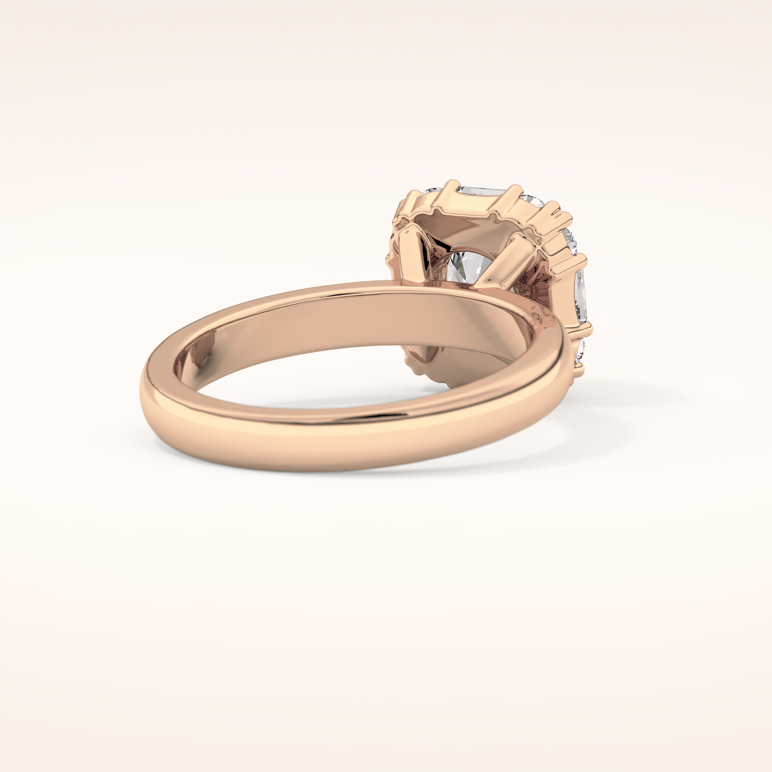 1.56 CT Round Shaped Cluster Moissanite Engagement Ring