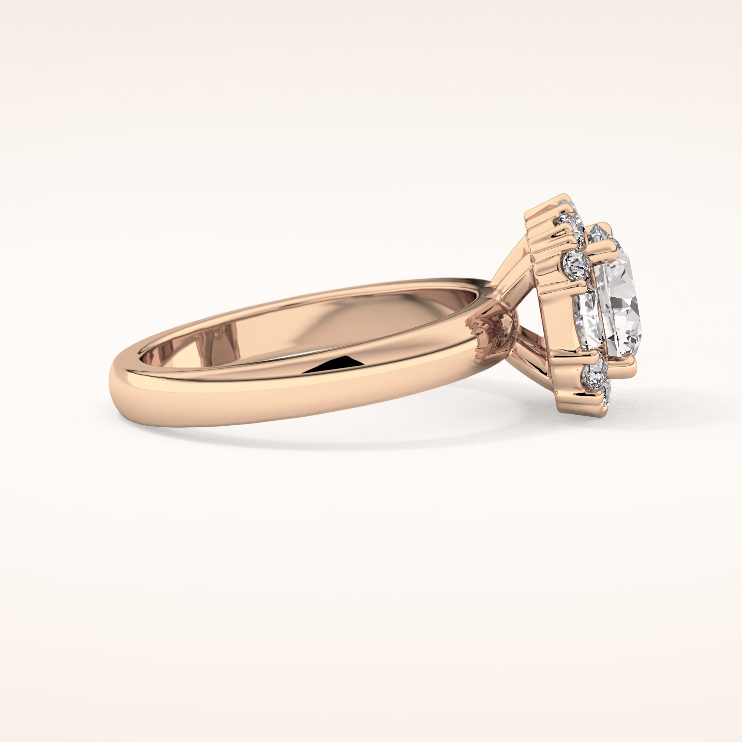 1.56 CT Round Shaped Cluster Moissanite Engagement Ring