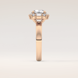 1.56 CT Round Shaped Cluster Moissanite Engagement Ring