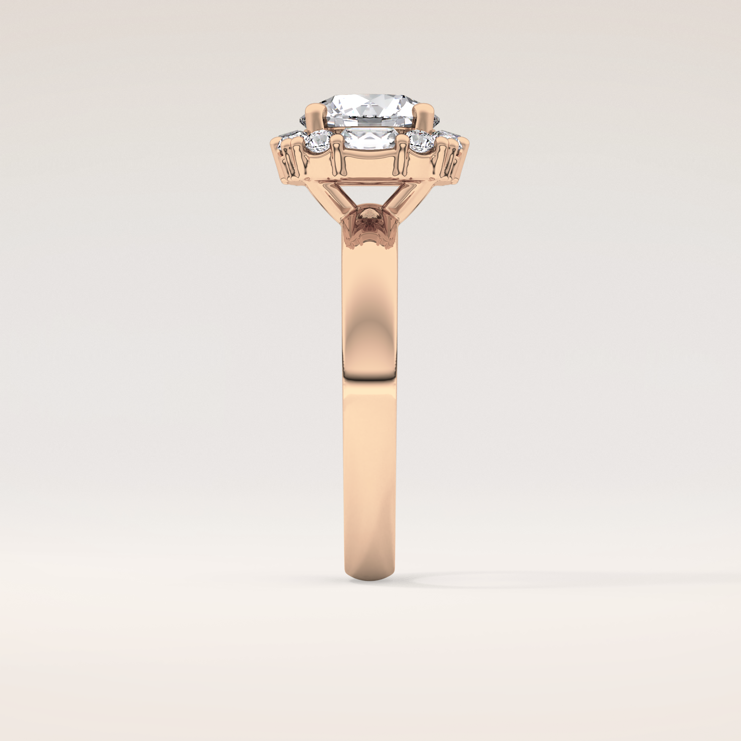 1.56 CT Round Shaped Cluster Moissanite Engagement Ring