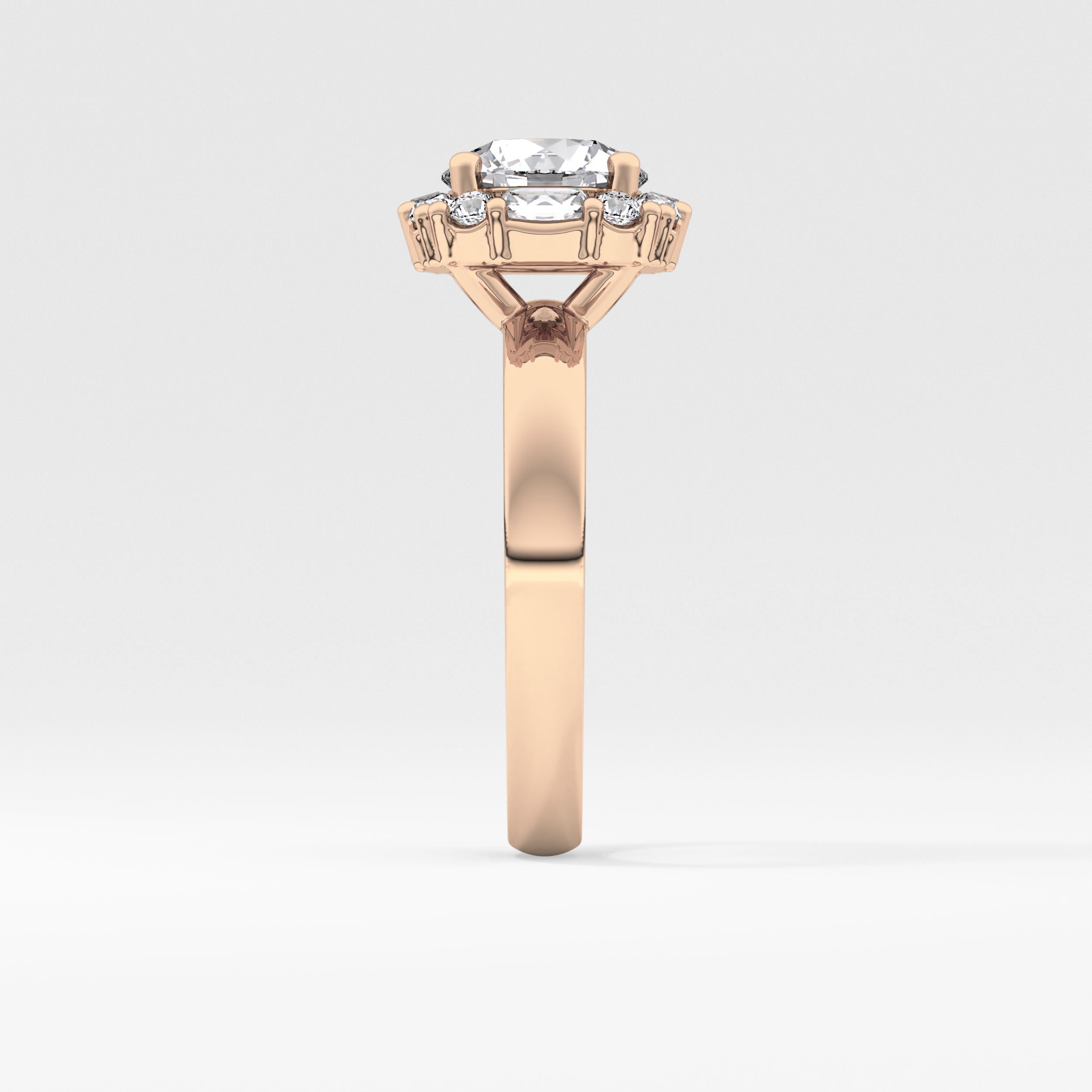 Round Cluster Lab Grown Diamond Engagement Ring
