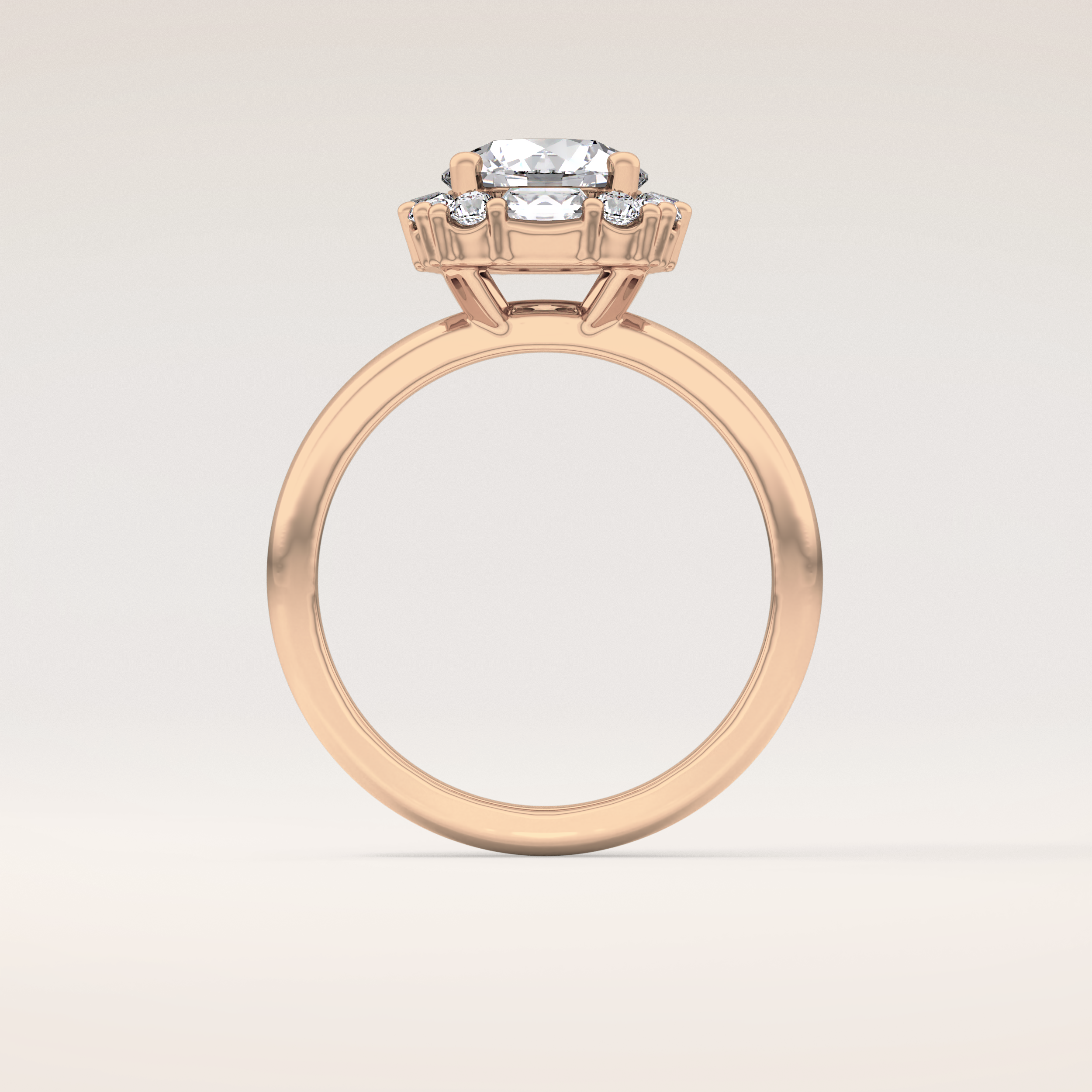 1.56 CT Round Shaped Cluster Moissanite Engagement Ring