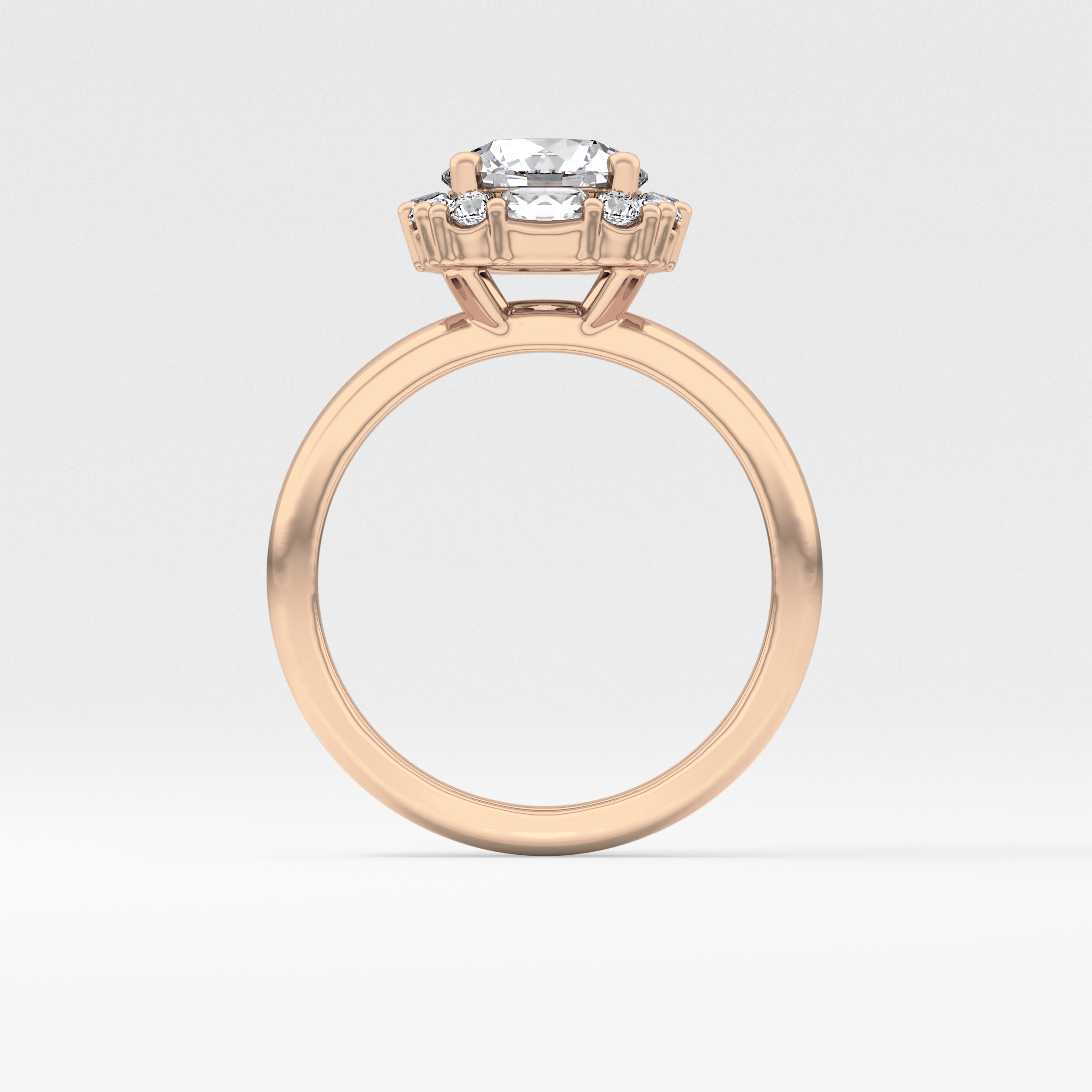 Round Cluster Lab Grown Diamond Engagement Ring