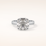 1.56 CT Round Shaped Cluster Moissanite Engagement Ring