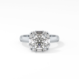 Round Cluster Lab Grown Diamond Engagement Ring