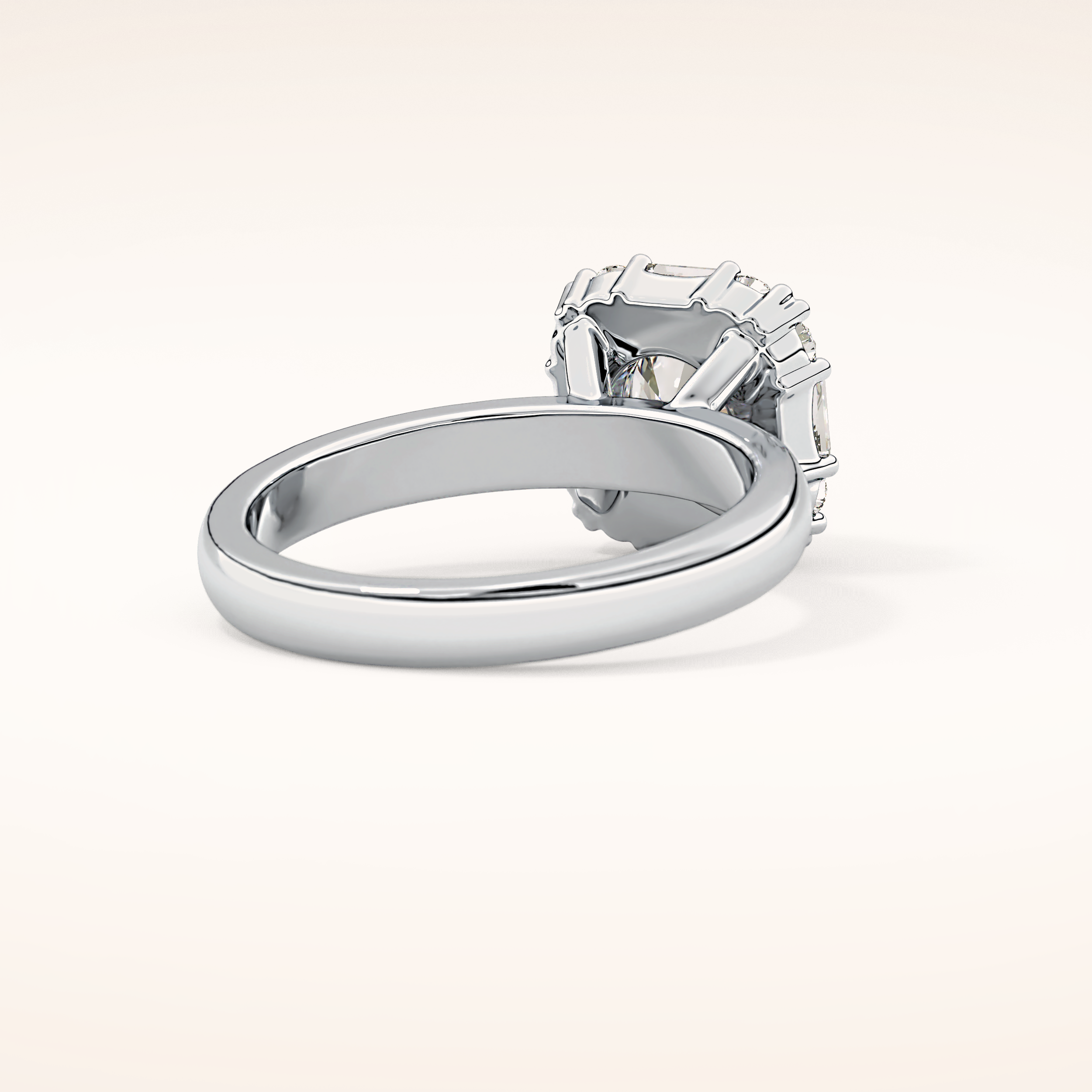 1.56 CT Round Shaped Cluster Moissanite Engagement Ring