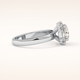 1.56 CT Round Shaped Cluster Moissanite Engagement Ring