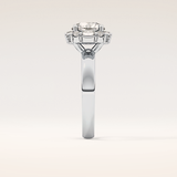 1.56 CT Round Shaped Cluster Moissanite Engagement Ring