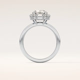 1.56 CT Round Shaped Cluster Moissanite Engagement Ring